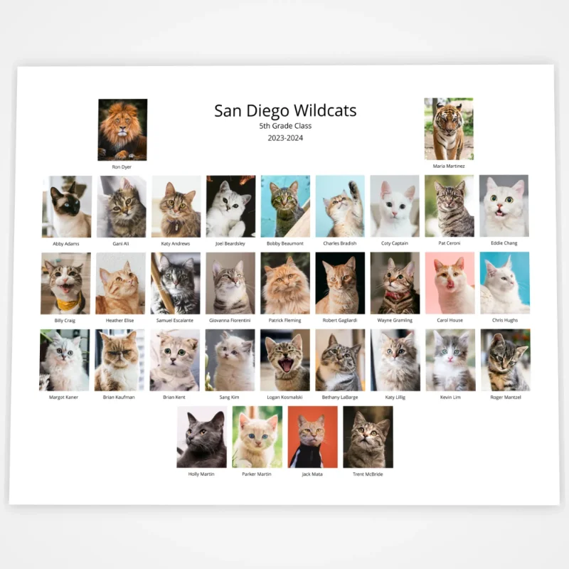image of an 8x10 class composite with up to 39 images on it
