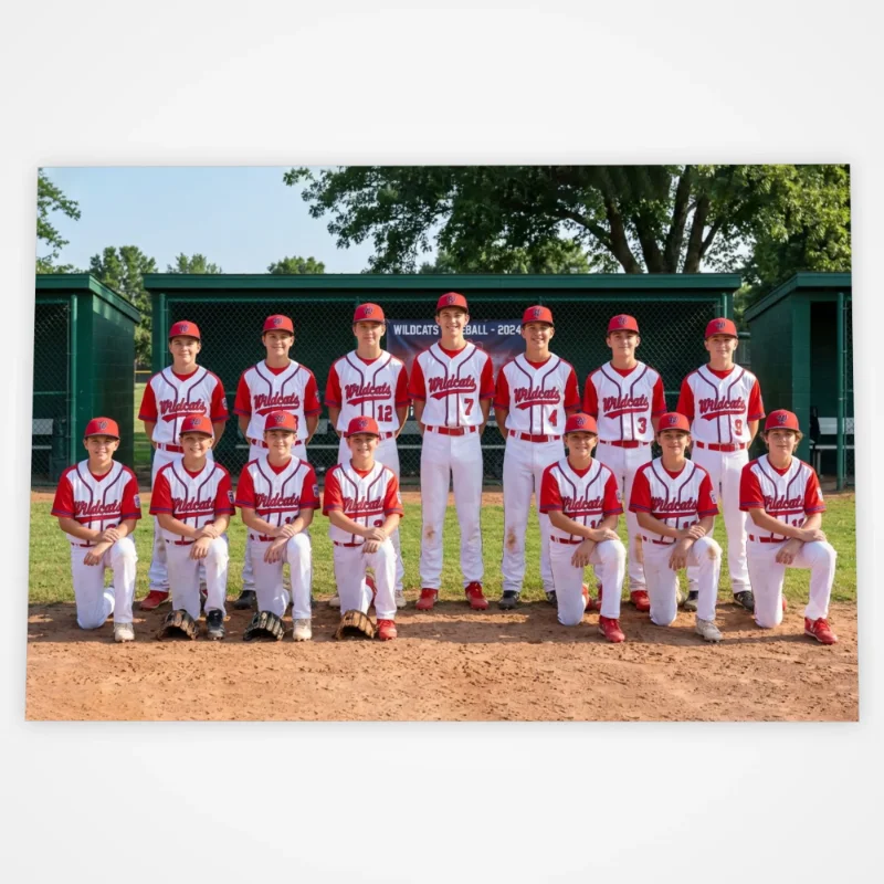 8x12 print of a little league baseball team